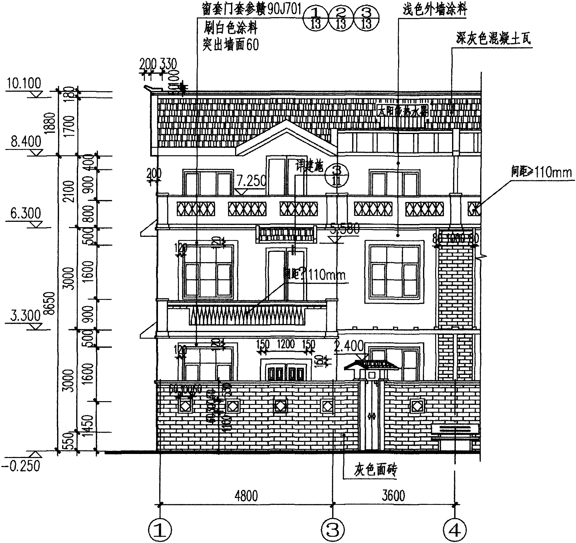 ④-①立面圖 ①-④立面圖